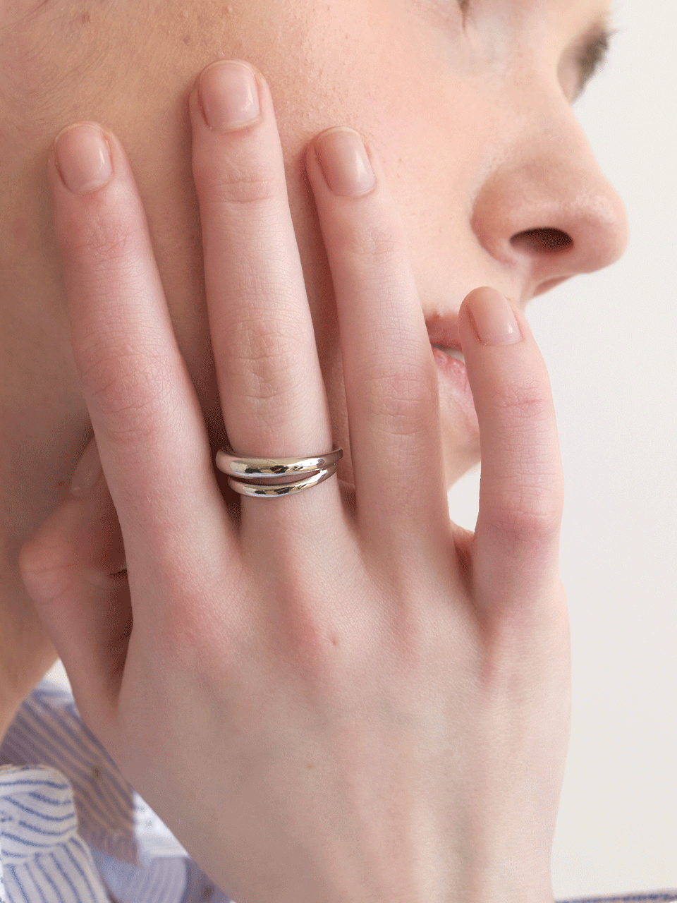 sharp finish two line ring (R004_silver)