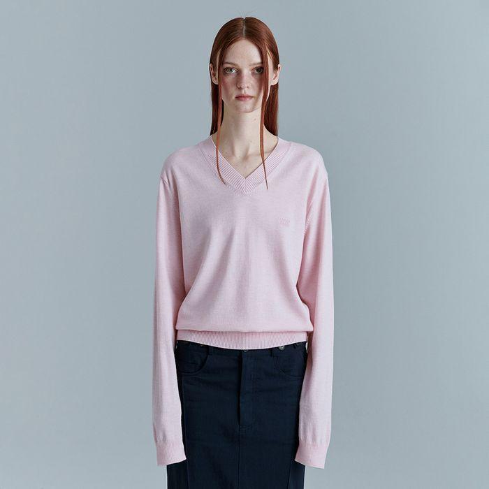 V-NECK PULLOVER_soft pink