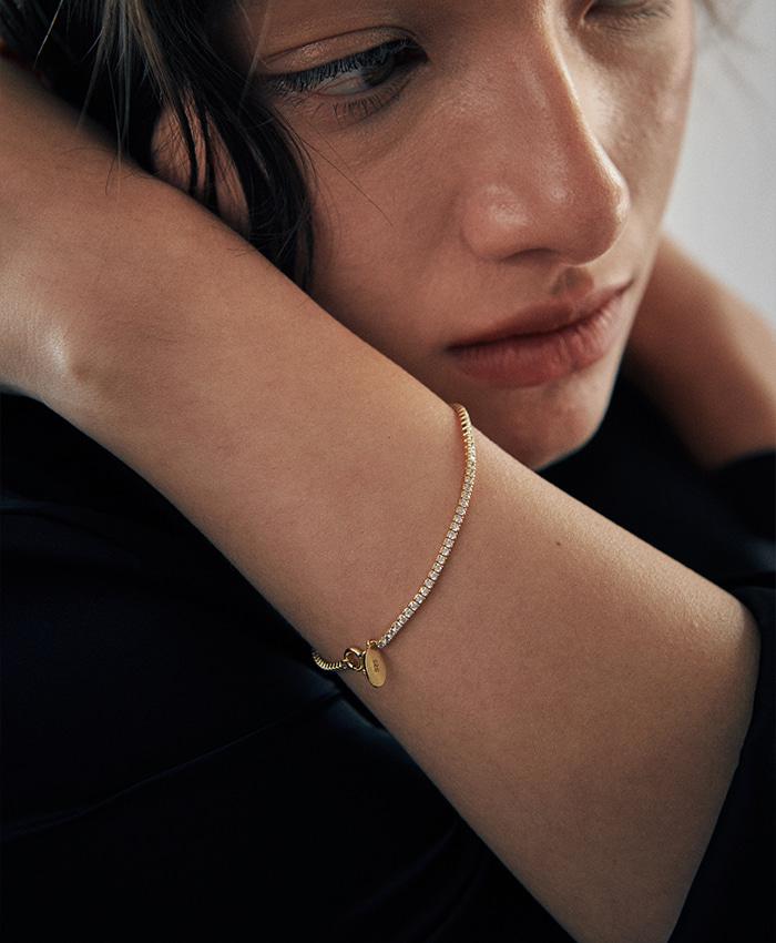 [9차 리오더][925 silver] Huit.silver.86 / fin anse dew bracelet (gold)
