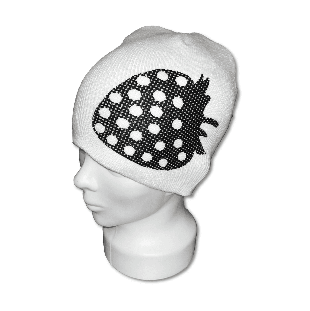 STRAWBERRY DOT BEANIE (WHITE)