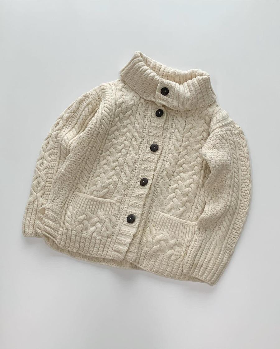 | USED | KF828. IRELAND. ORVIS wool turtle-neck cardigan
