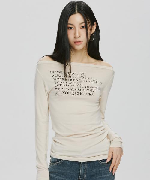 YK 치어 롱 슬리브-베이지