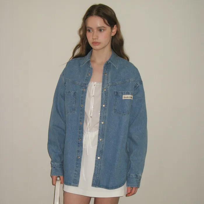Western Denim Over-Fit Shirt - Middle Blue