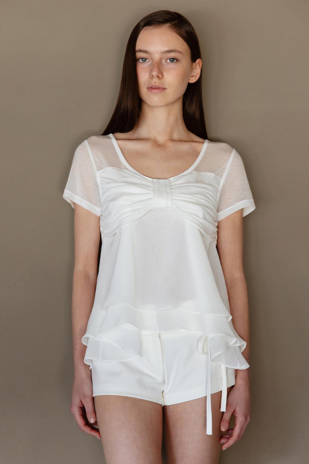 SHEER RIBBON CHIFFON TOP_TT5S208IV