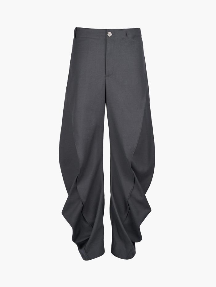 Curved Wrap Trousers - Grey