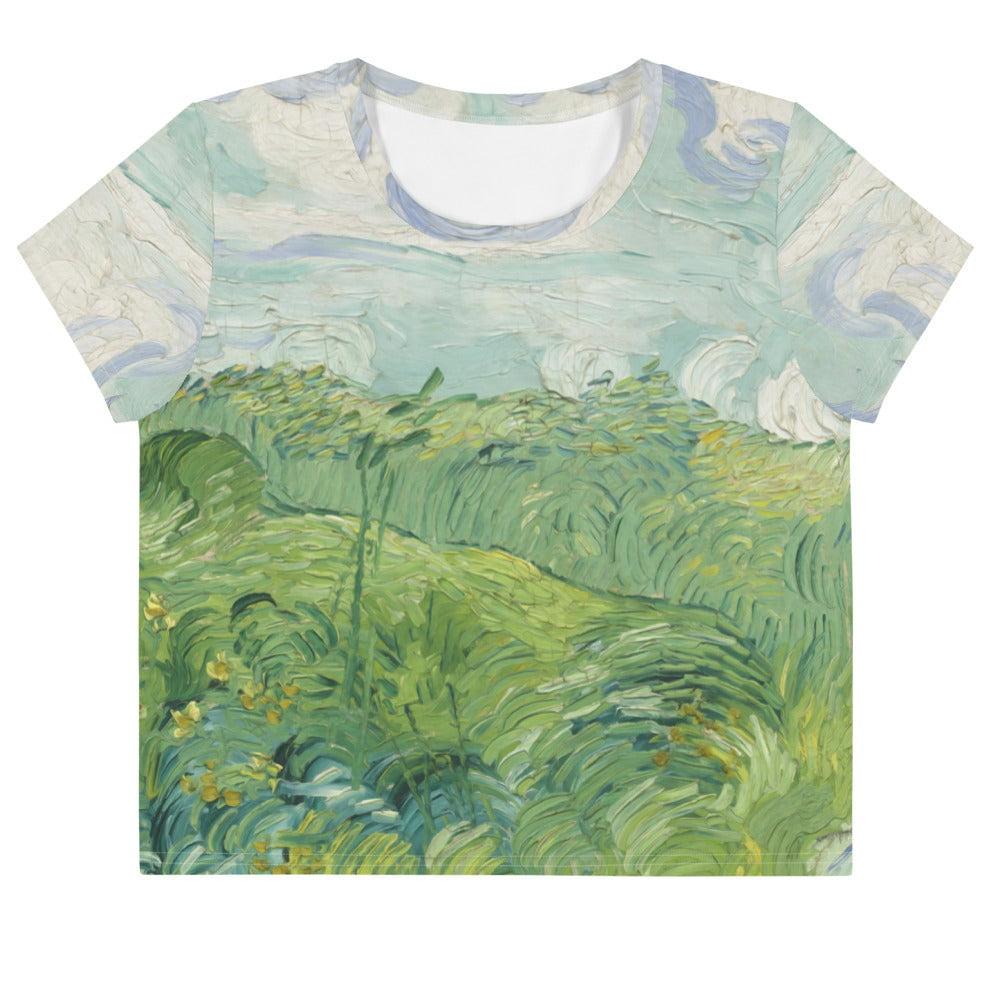 Van gogh green field crop top - XS