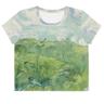 Van gogh green field crop top - XS