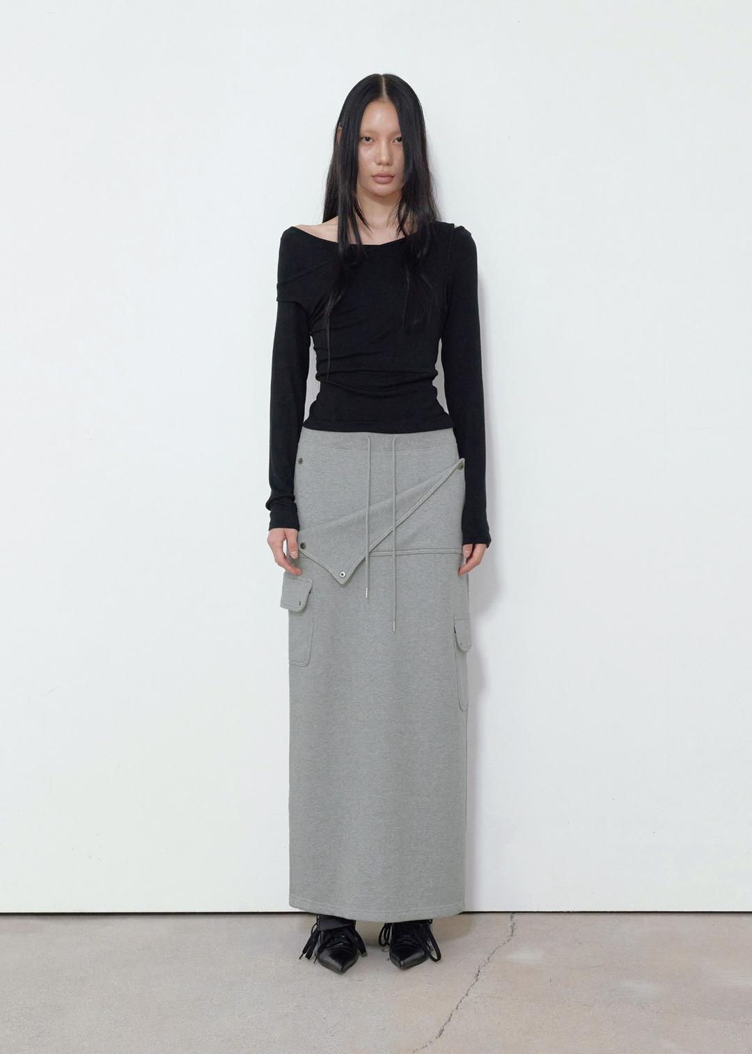 TWISTED RIBBED TOP, BLACK