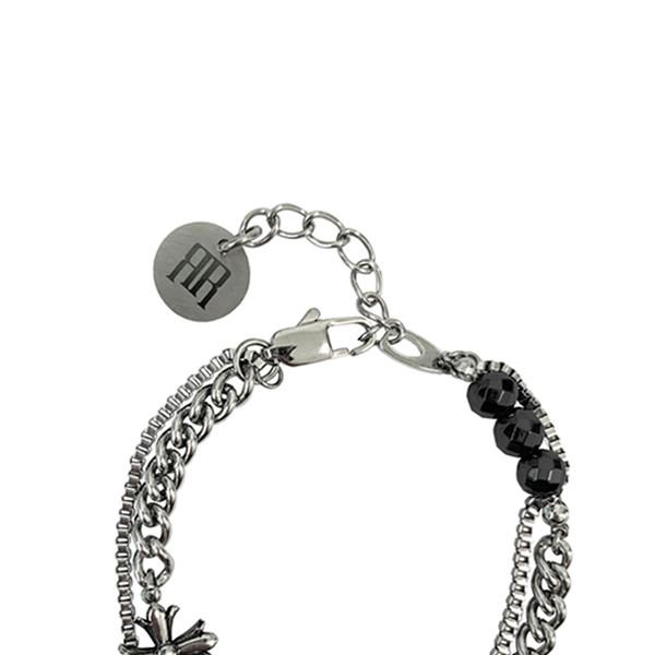 MARCO GOTHIC ORNAMENT CHAIN BRACELET / GLOSSY BLACK