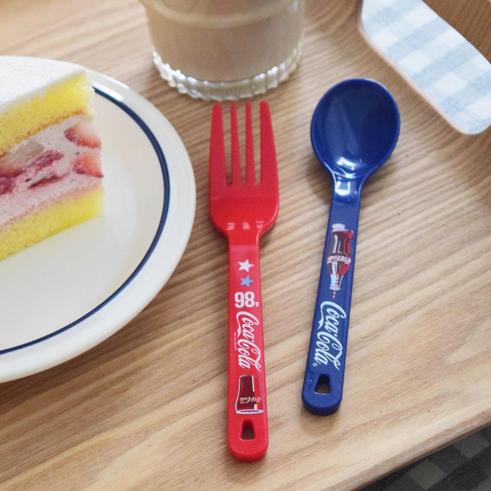 코카 콜라 디저트 스푼 포크 (색상 선택)