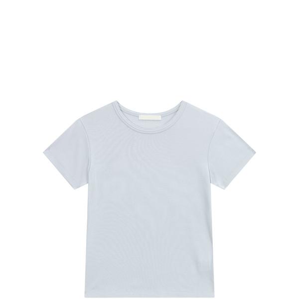picot rip neck cotton modal t-shirt