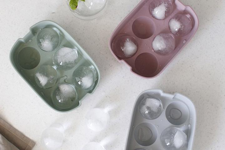 100% 실리콘 하이볼 원형 왕얼음틀 6구 4.5cm 얼음트레이 아이스볼