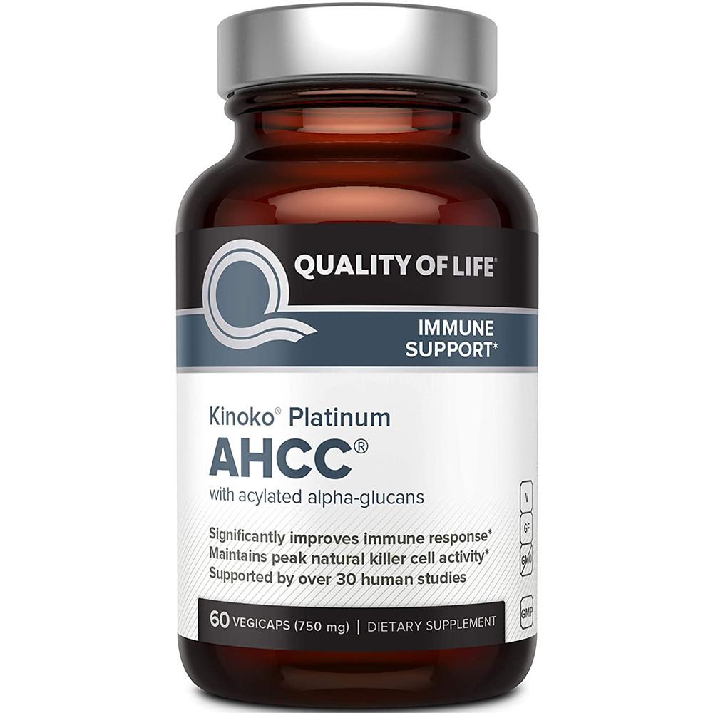 키노코 플래티넘 AHCC 750mg 표고버섯균사체 60캡슐 [원산지:미국]