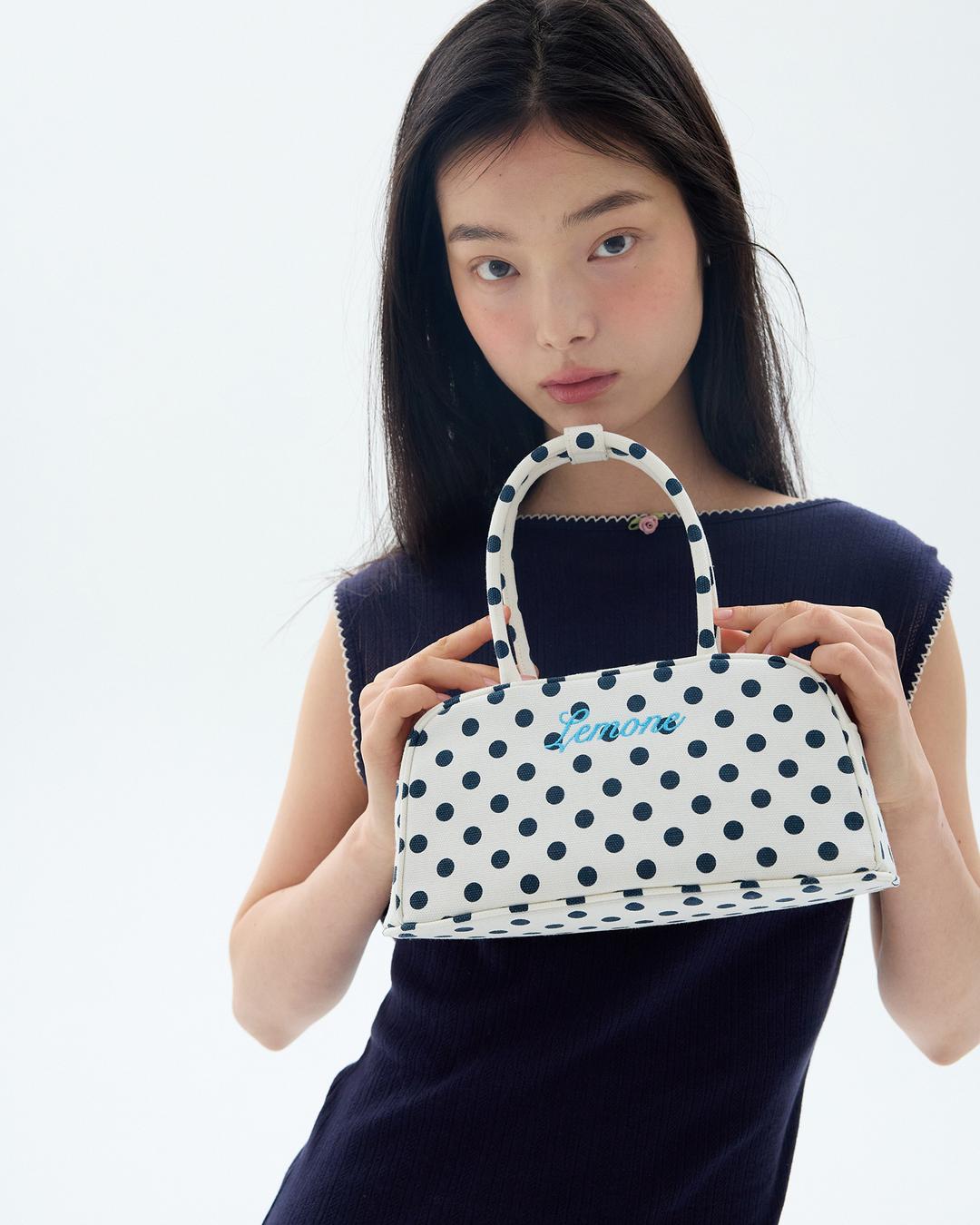 Polka vita bag / white