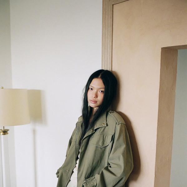 Washed Military Jacket (Light Beige / Khaki / Dark Gray)