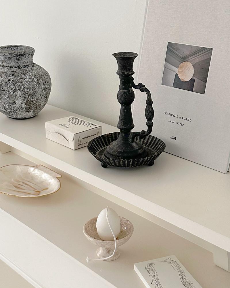 블랙 앤틱 캔들 홀더 빈티지 촛대 오브제