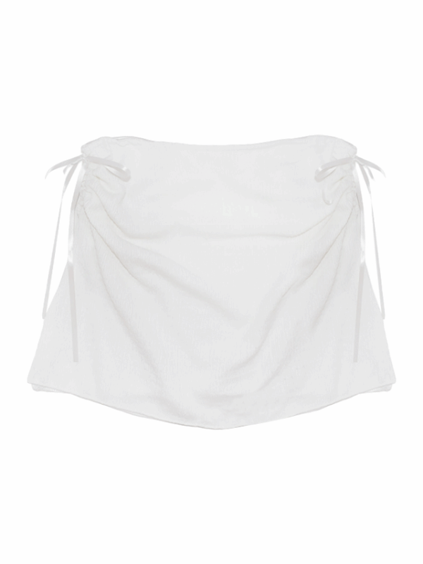 [y2k/발레코어룩] 러블리 스트랩 셔링 밴딩 미니 스커트