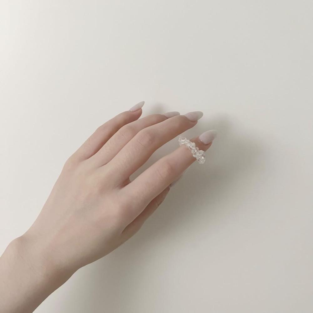 눈꽃 결정 비즈 반지