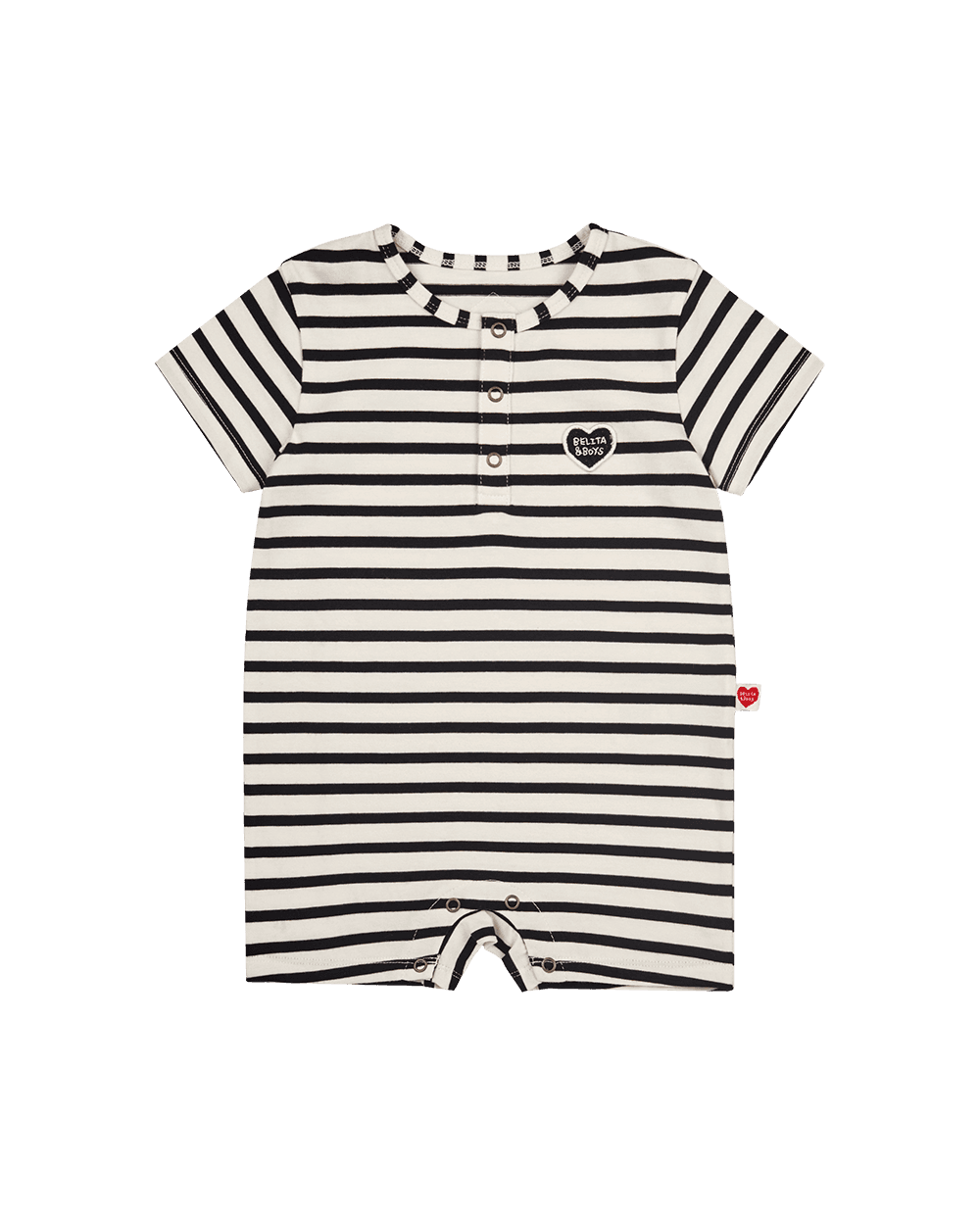BABY Black BB Heart Stripe Short Jumpsuit