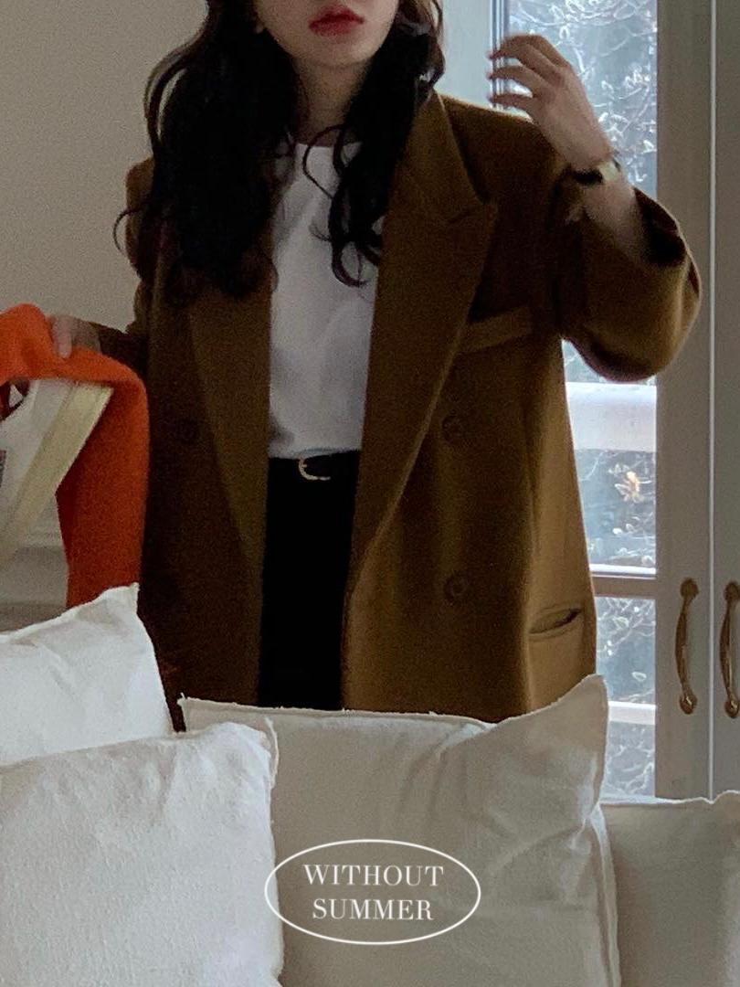[withoutsummer] classic double coat_brown