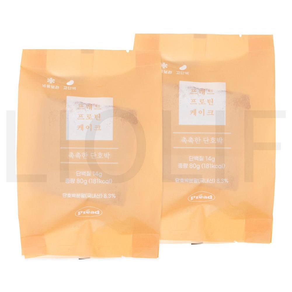 프레드 기타냉동/간편조리식품 촉촉한 단호박 단백질 케이크 (냉동) 80g 2개