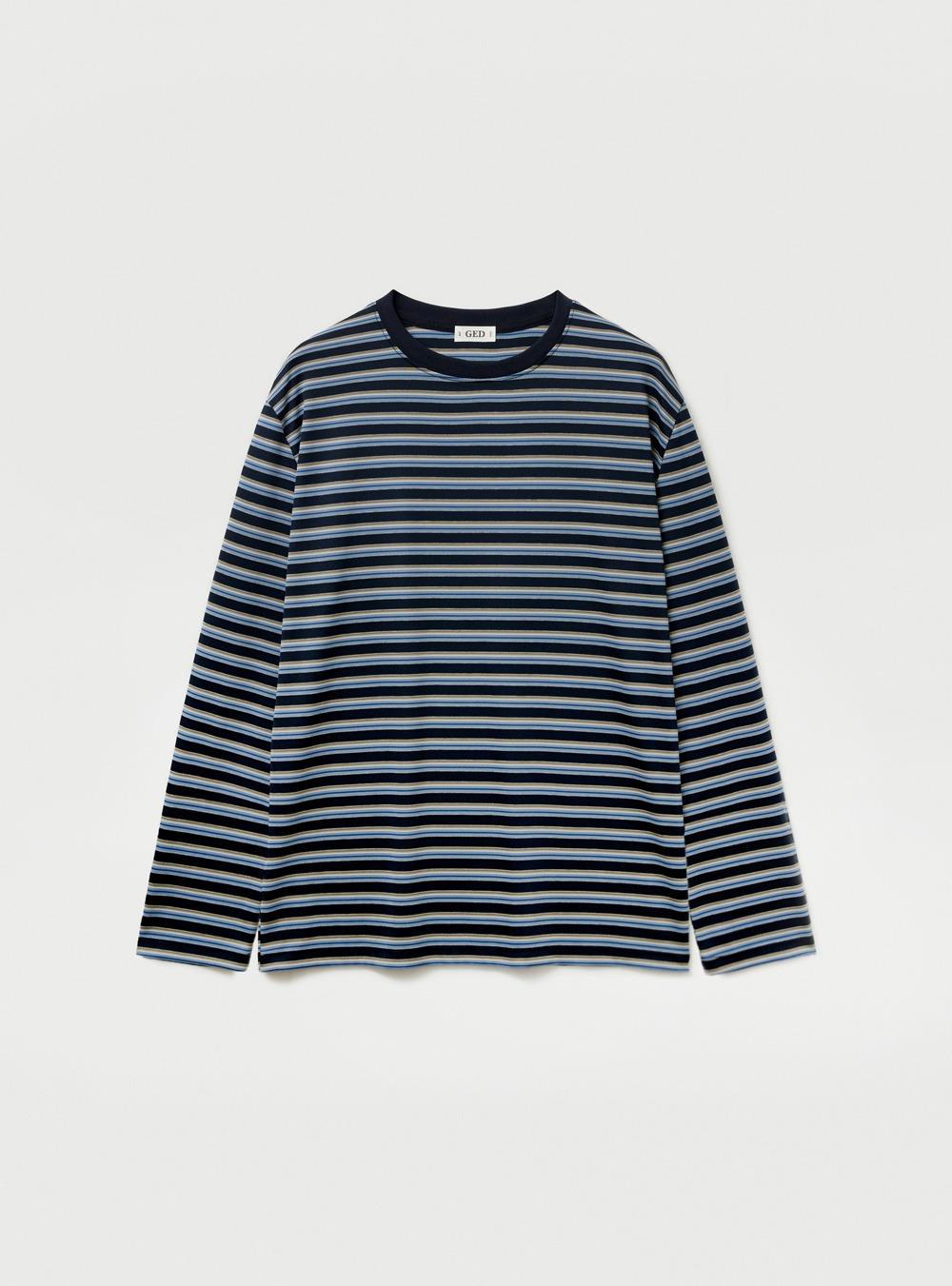 [2ND] STRIPE LONG SLEEVE TEE - NAVY