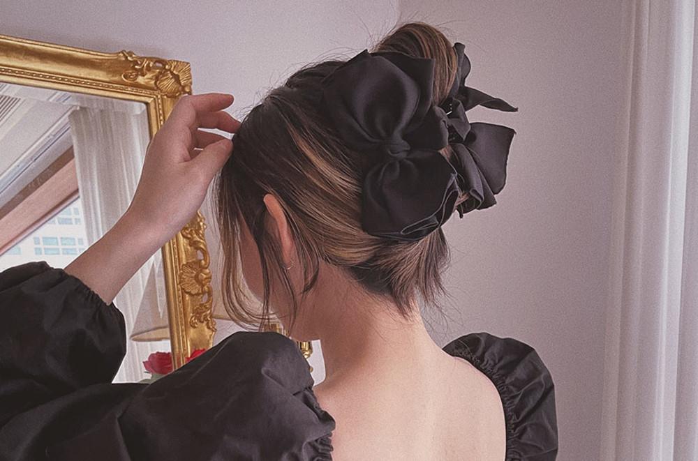 샤론 왕 리본 집게핀