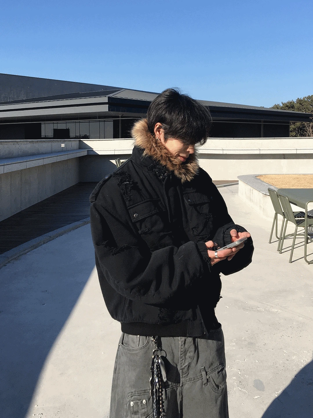 (6oz, 퍼 탈부착) SI 디스 빈티지 라쿤 퍼 점퍼