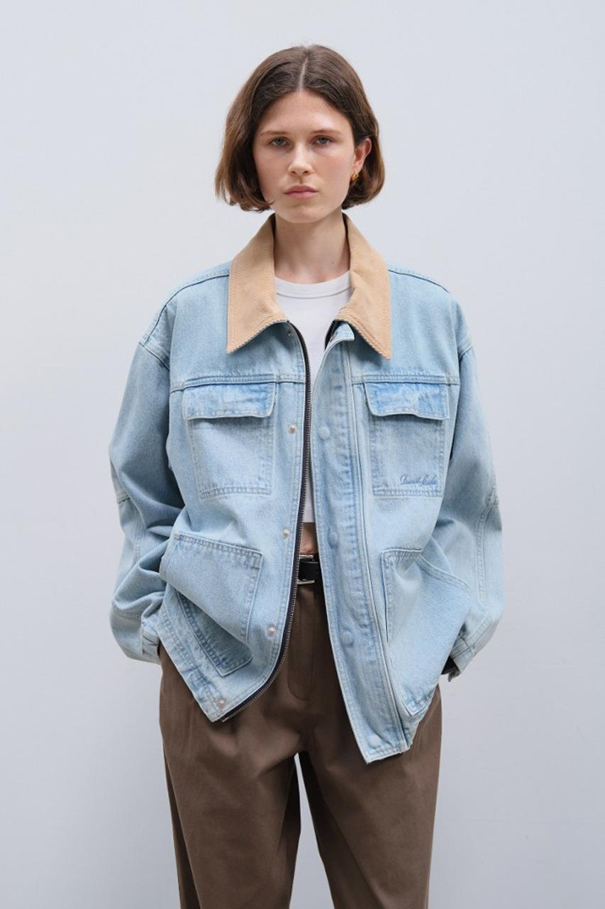 [EXCLUSIVE] UNISEX VINTAGE WORK DENIM JACKET LIGHT BLUE