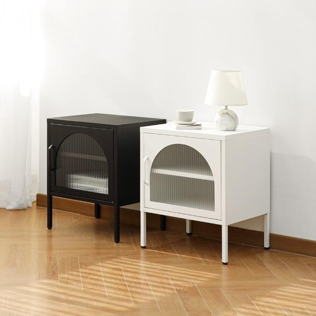 바네스데코 모루 유리 아치형 철제 협탁 500