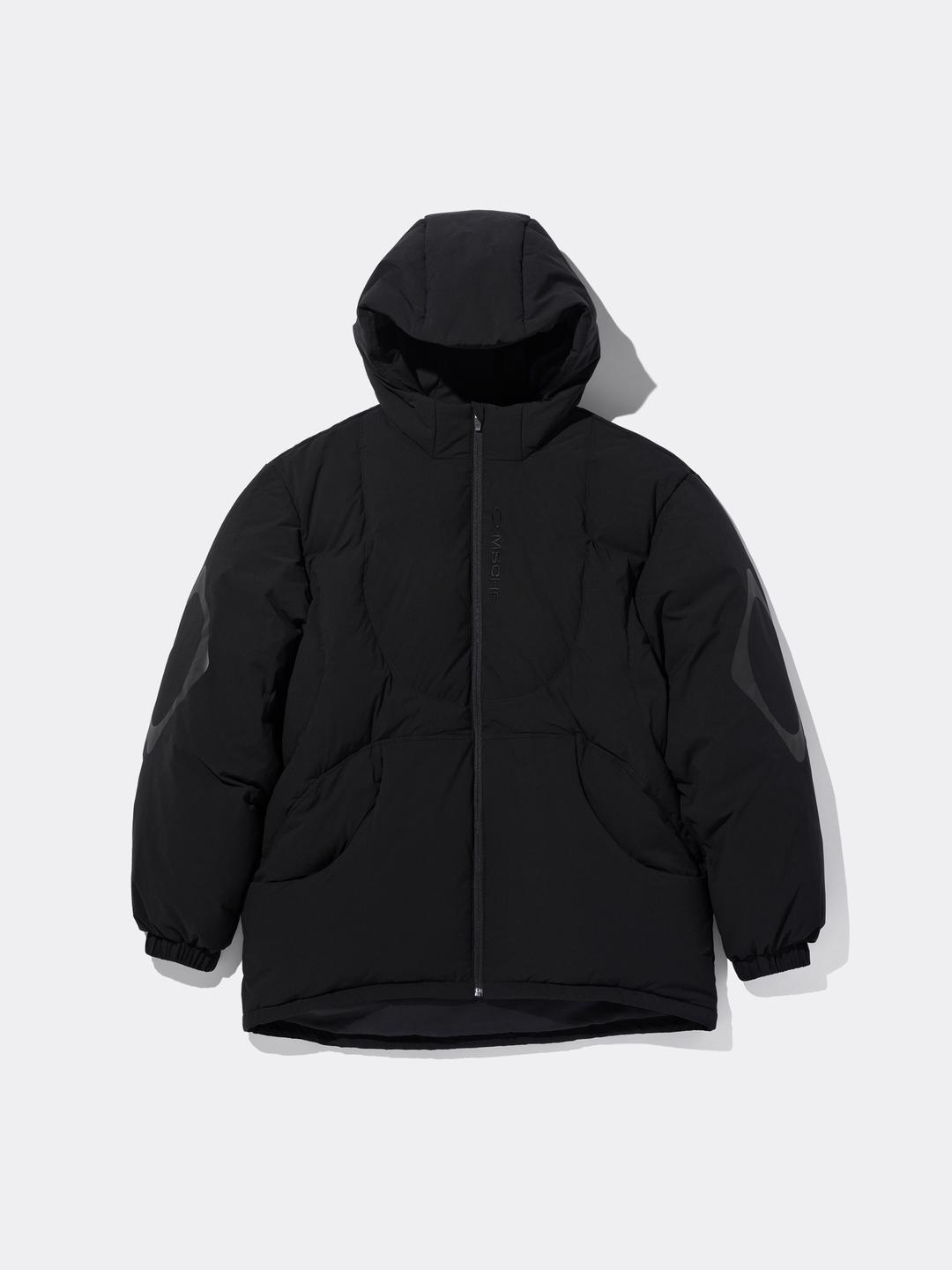 미스치프 RHOMBUS HOODED DOWN JACKET-BLACK