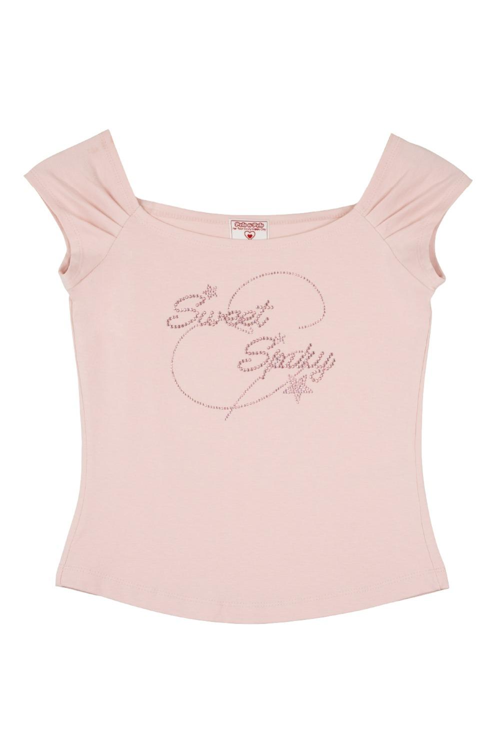 GLITTER OFF SHOULDER TOP [pink]
