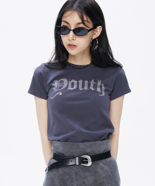 YK  민지 티셔츠 - 챠콜