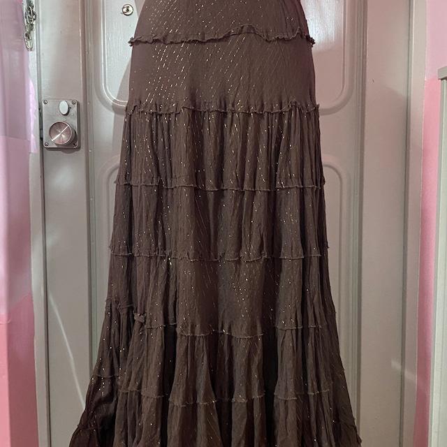 Mocha Shine Long Skirt
