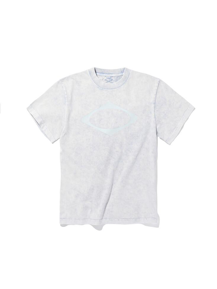 RHOMBUS WASHED BASIC T-SHIRT - BLEACHED LIGHT BLUE