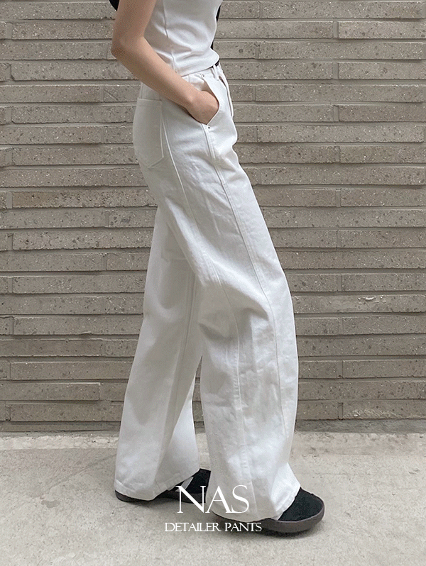 슬로우앤드 [문의폭주!] #SLOWMADE. 나스 디테일러 와이드팬츠 (+롱ver) - 4 size