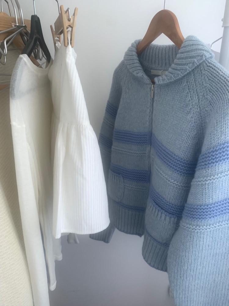 포로리 코위찬 니트 집업