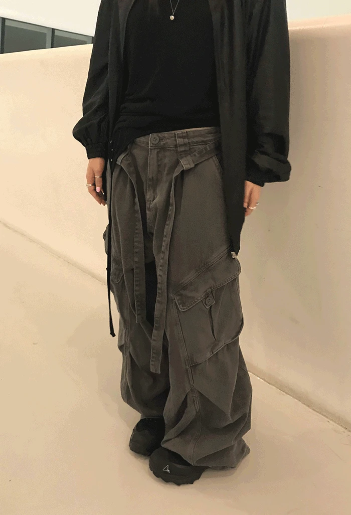 벨티드 카고 팬츠