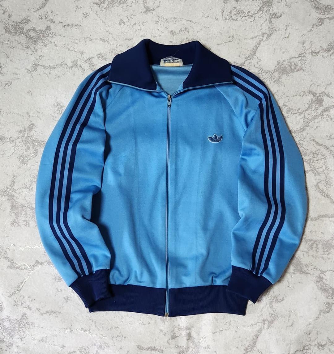 아디다스 삼선 서독 80s 스카이블루 트레이닝 져지 자켓 | 후루츠패밀리