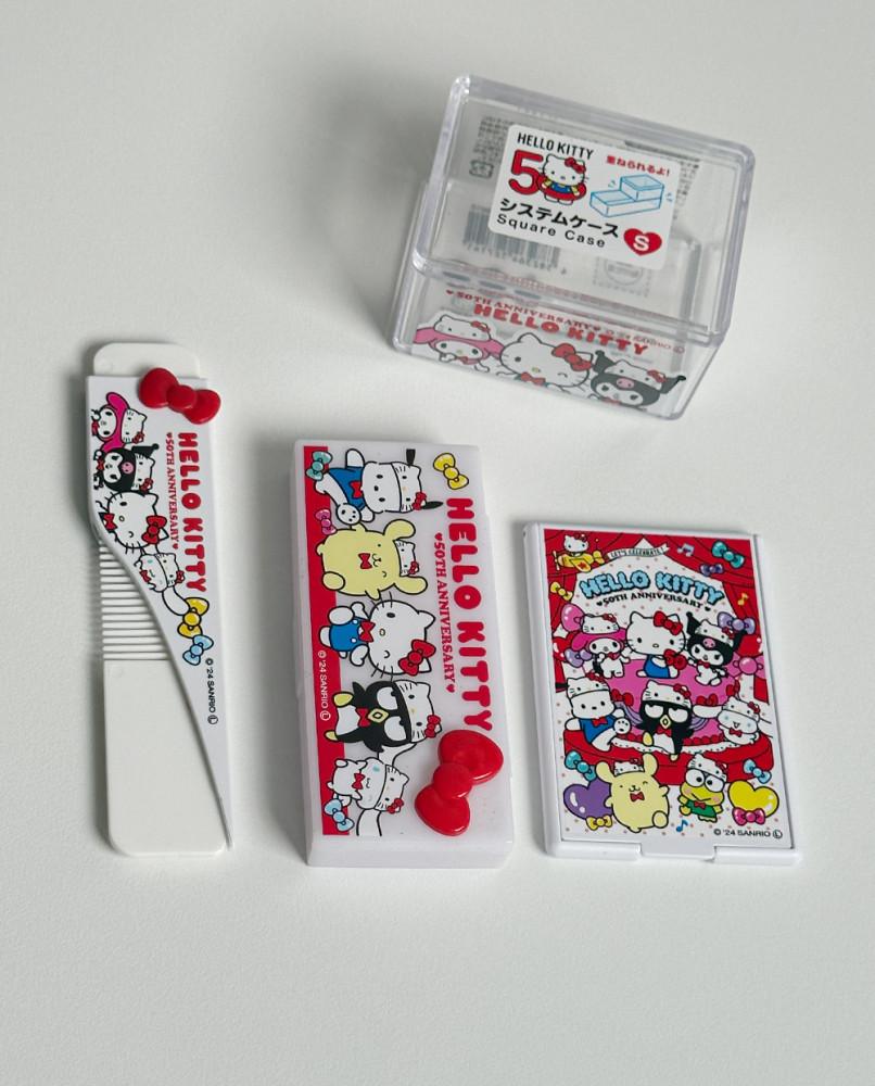 키티50주년 접이식 거울 빗 악세사리 아크릴 보관함