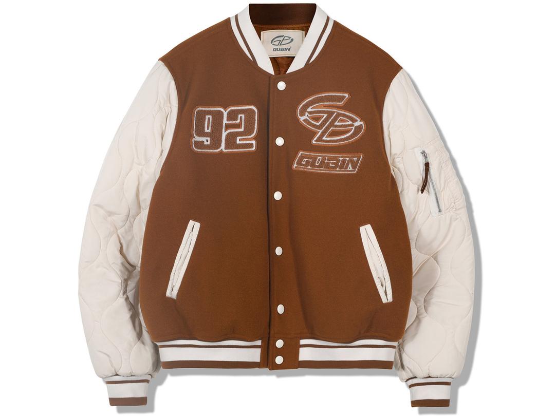 퀼팅 바시티 자켓(브라운)