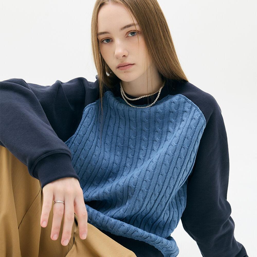 LX CABLE SWEATSHIRT(BLUE)