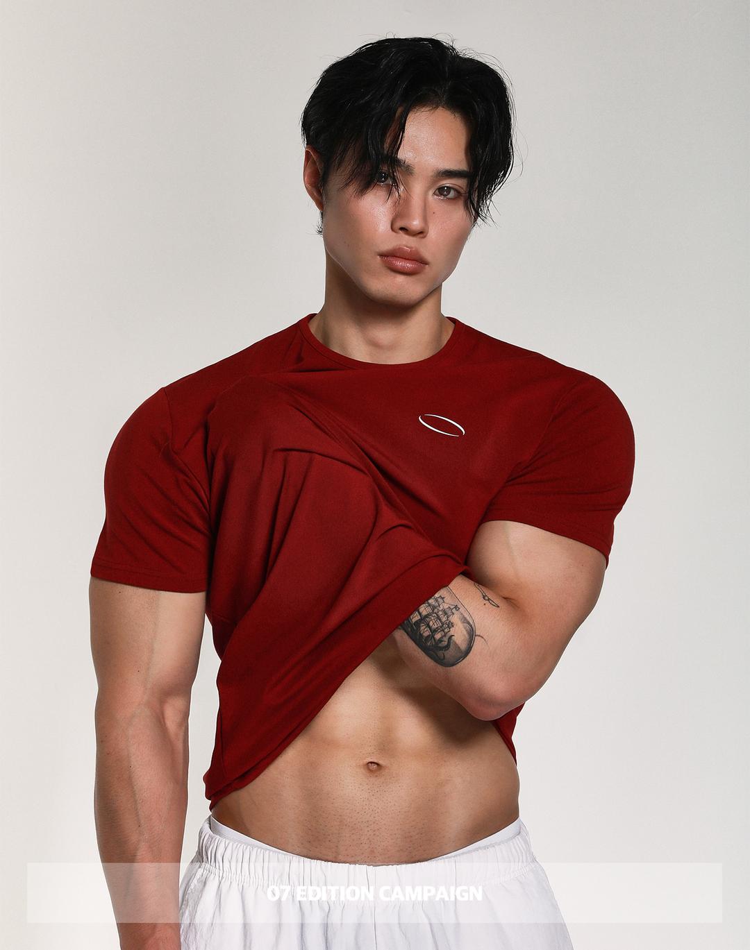 (7th Anniversary Campaign) 알브이디 07 머슬핏 반팔티 (하버드버건디)