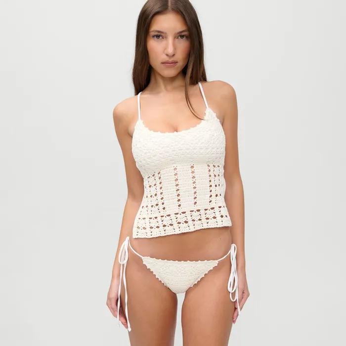 [제니 X 프랭키스 비키니] (W) 나리 크로쉐 탑 아이보리 크로쉐 NARI CROCHET TOP IVORY CROCHET