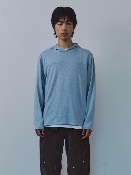 Snug Knit Hood Tee Dusty Blue