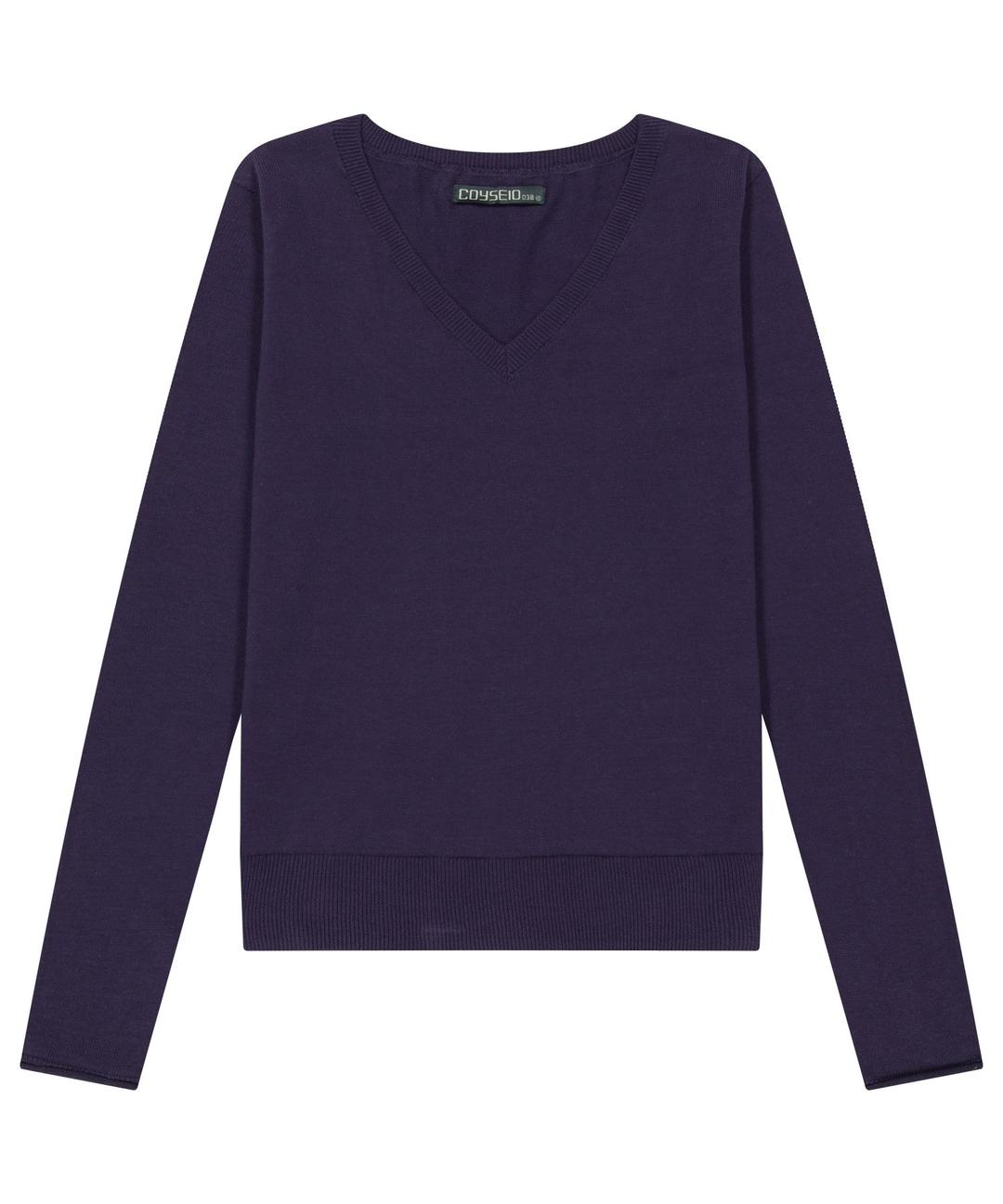 038 BASIC V-NECK KNIT PURPLE