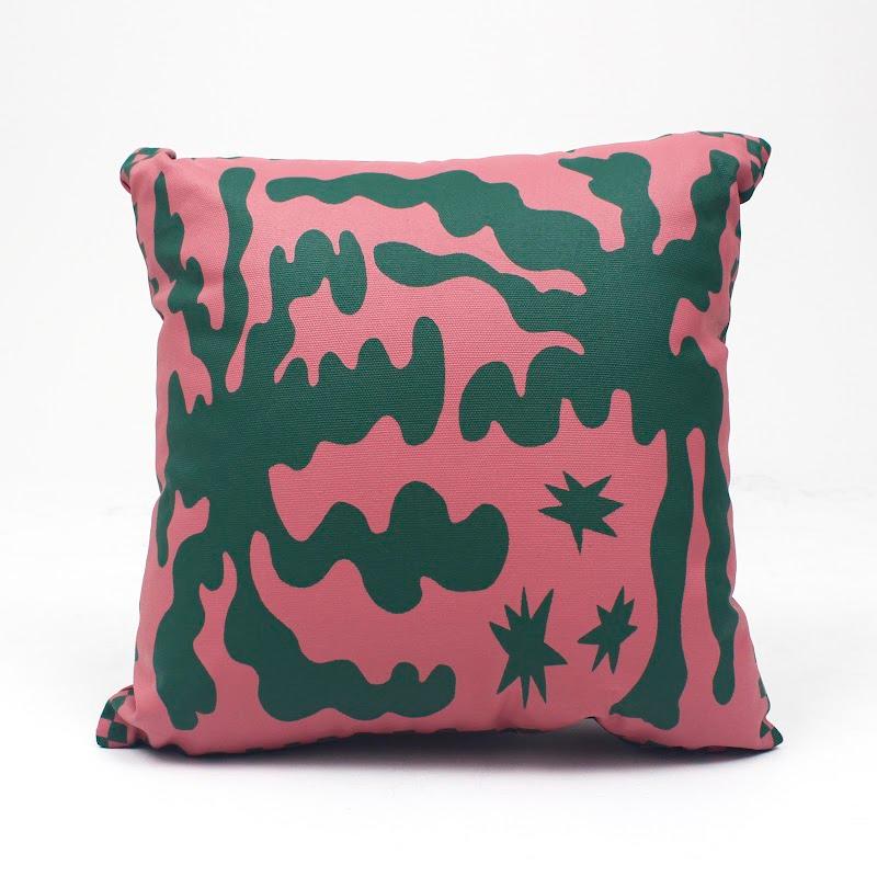 Drew's Palm Cushion Cover Coral/Green