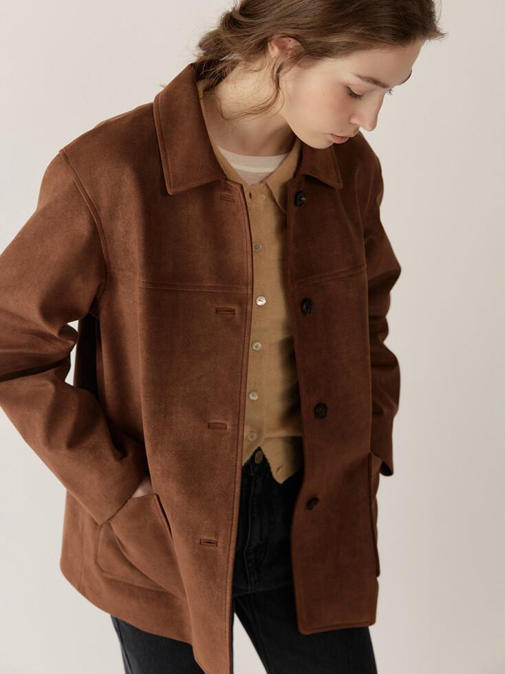 [5th] suede single half jacket (vintage brown)