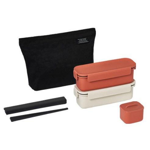 락앤락 슬림 1단 도시락 220ml x 2종 + 가방 + 디바이더 + 젓가락 세트, 도시락(브릭오렌지 ..., 1세트 - 일반도시락 | 쿠팡