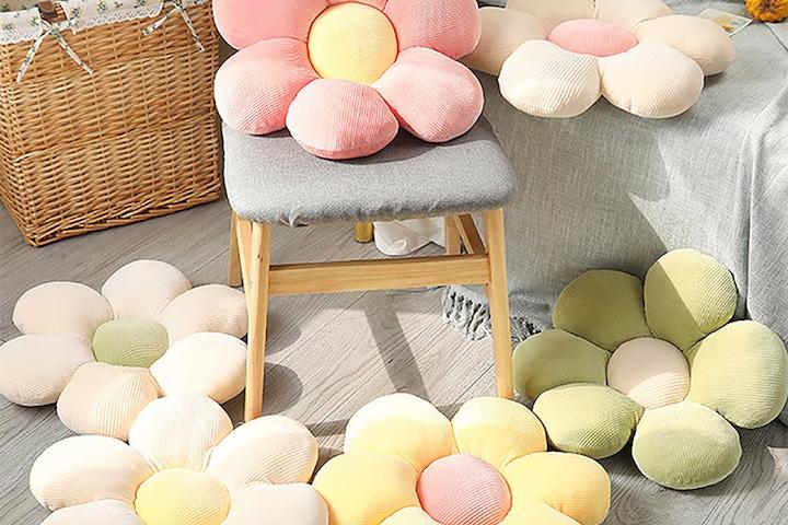 로맨틱 감성 애착 데이지 플라워 쿠션 방석 쇼파 의자 꽃 등받이 2size 6color